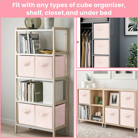 Criusia Storage Cubes pink unit fits dorm rooms for neat organization