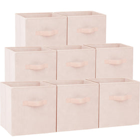 Criusia Storage Cubes pink bin on a shelf for organized clothing