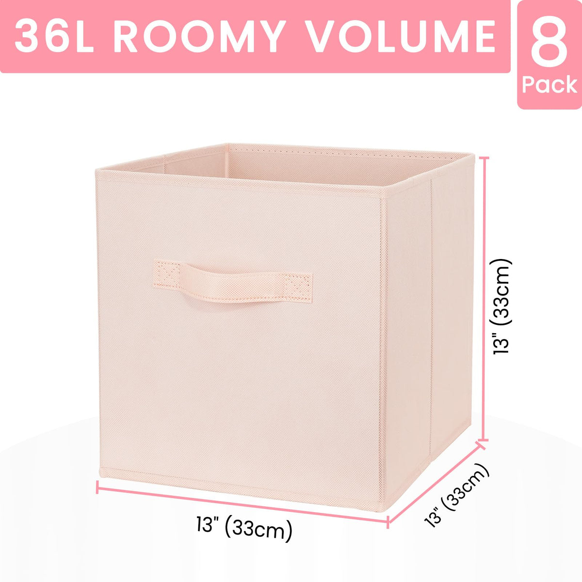 Criusia Storage Cubes pink bin on open-top display for easy access to toys