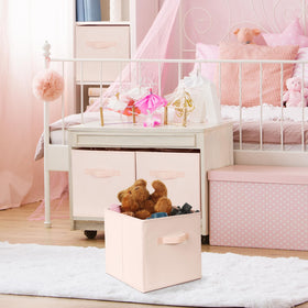 Criusia Storage Cubes pink bin with side handles for portable use