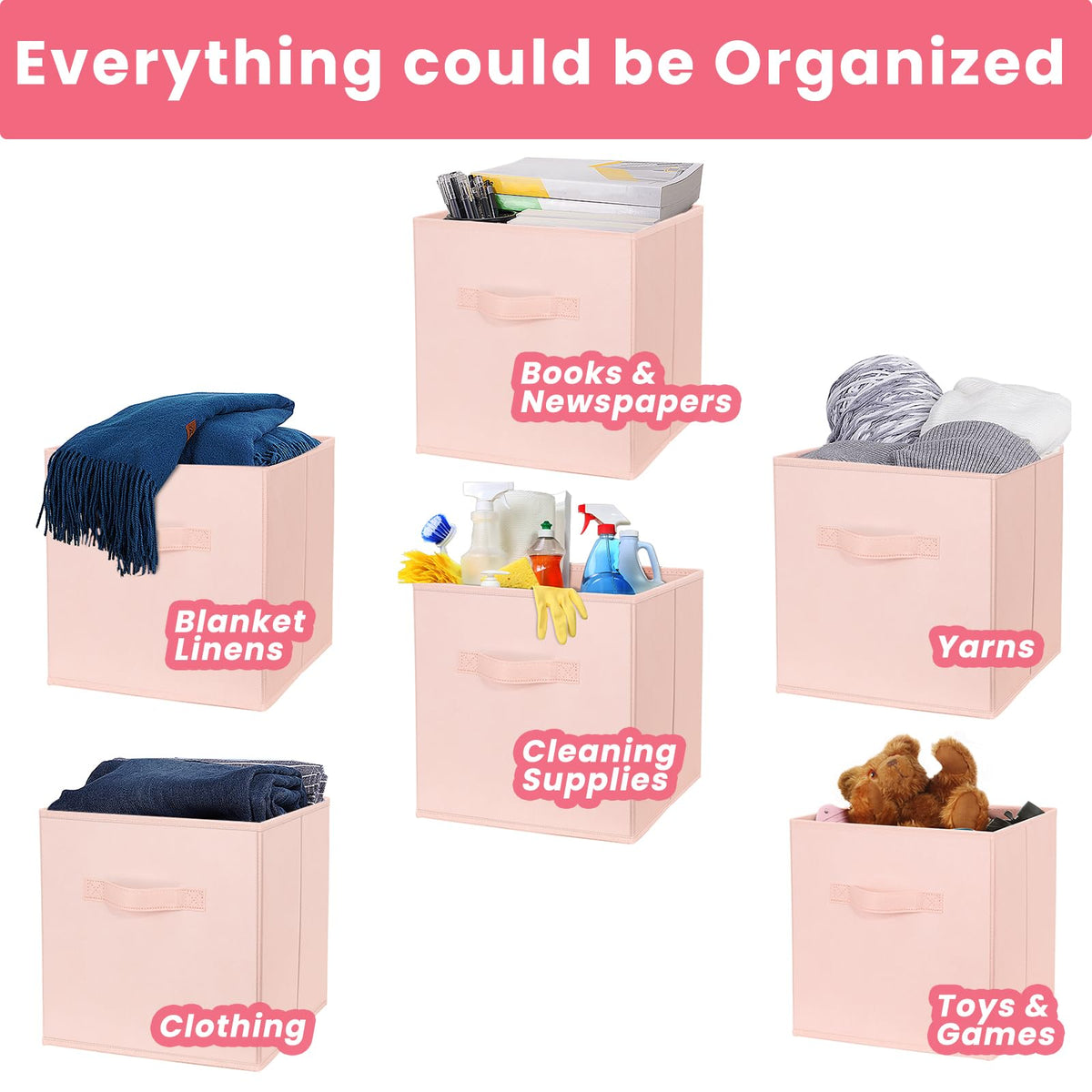 Criusia storage cubes clothes pink help separate laundry and garments.