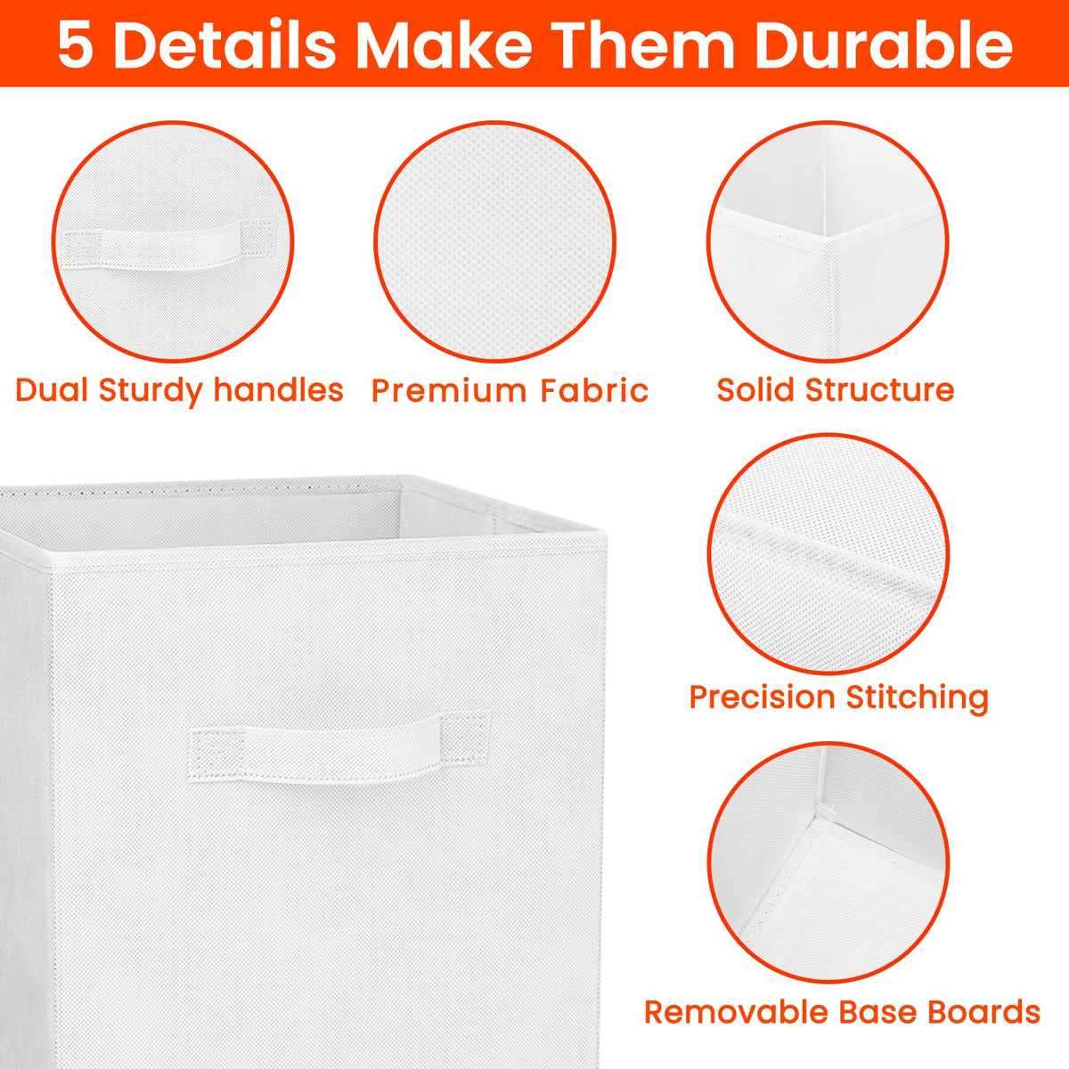 Criusia collapsible storage bins fold flat to save space.