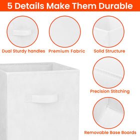 Criusia collapsible storage bins fold flat to save space.