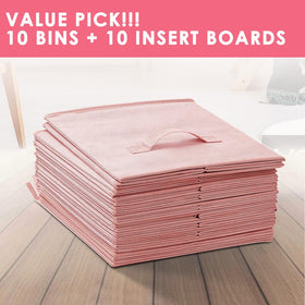 Criusia storage cubes collapsible pink are easy to stow when not in use.
