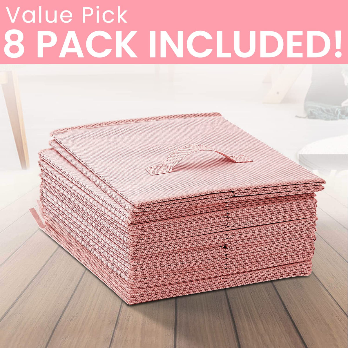 Criusia pink cube bins enhancing dorm room organization