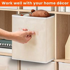Criusia Storage Cubes in a dorm room for wardrobe and book organization