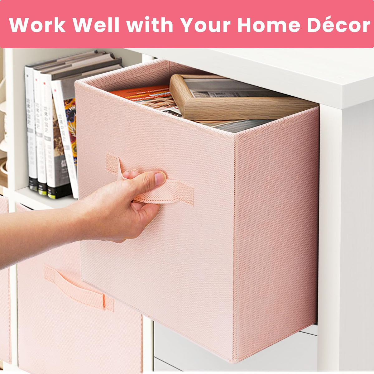 Criusia storage cubes dorm-room pink add neatness to compact living spaces.