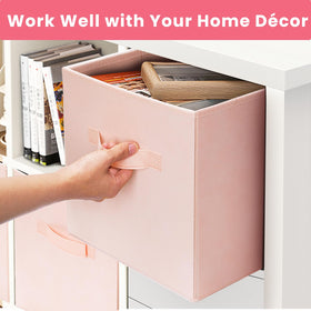 Criusia storage cubes dorm-room pink add neatness to compact living spaces.