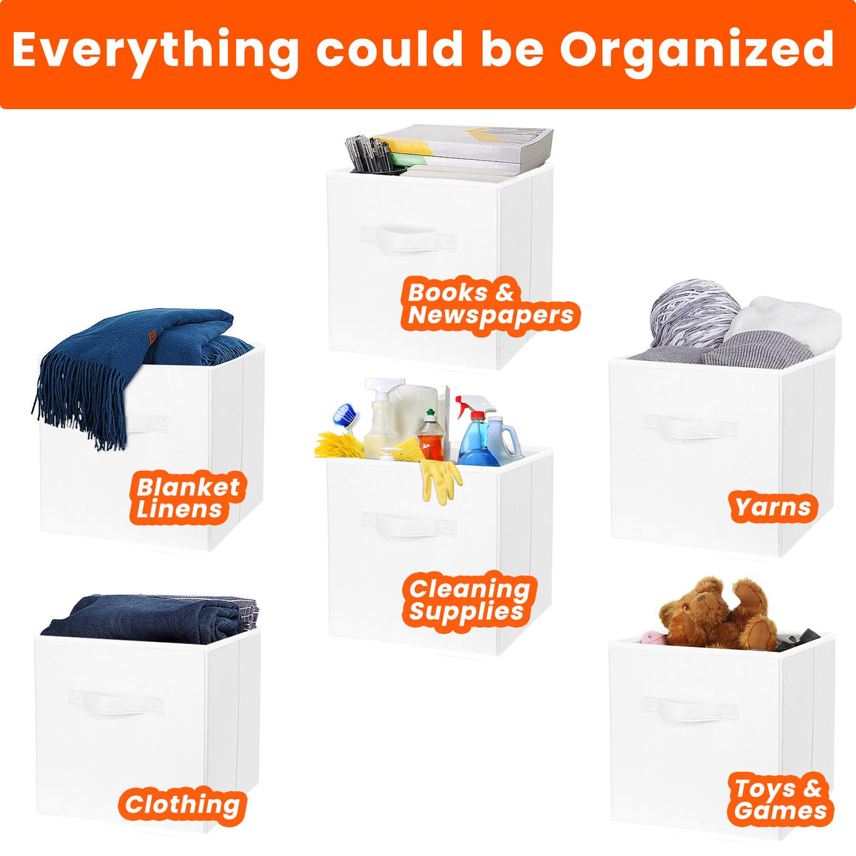 Criusia storage cubes in dorm room for tidy clothes.