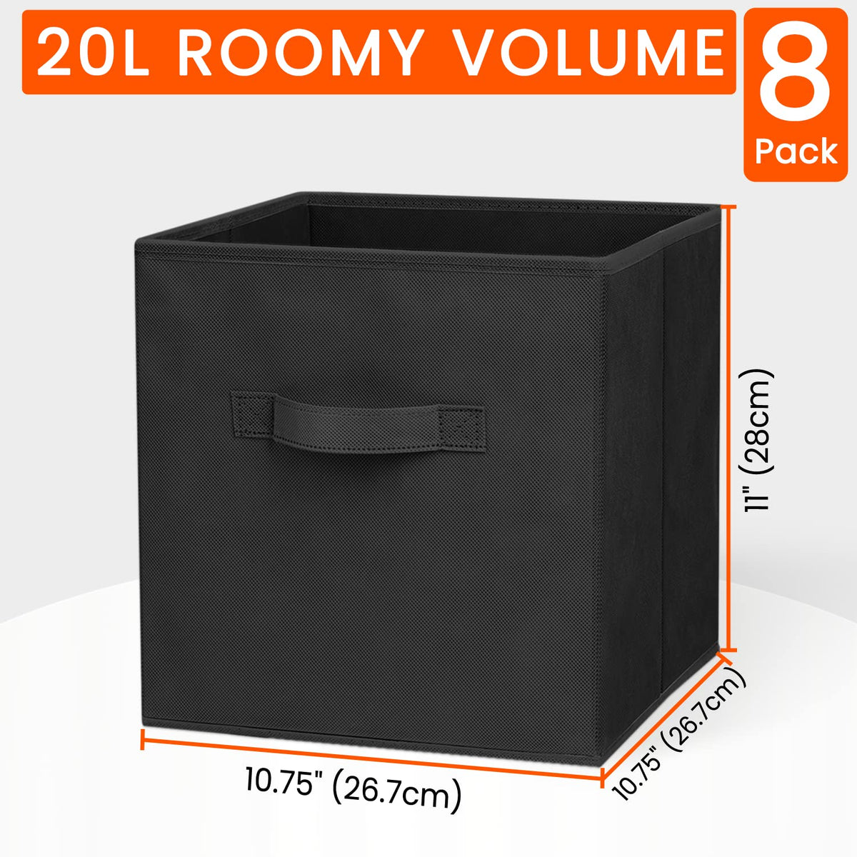Criusia storage cubes with easy-grip handles for portable room-to-room use.