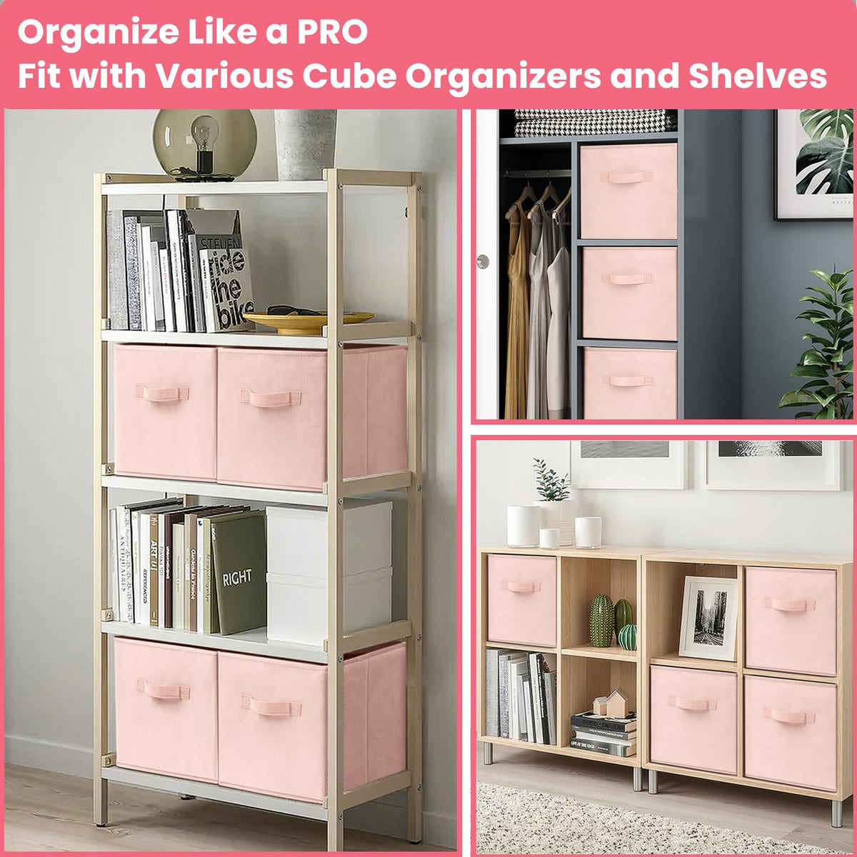 Criusia storage cubes filled with toys pink offer simple toy organization.