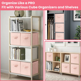 Criusia storage cubes filled with toys pink offer simple toy organization.