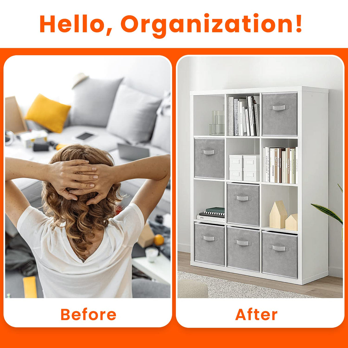 Criusia storage cubes grey collapsible design highlights space-saving convenience.