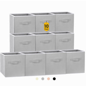 Criusia storage cubes grey durable design for tidy shelves and easy access.