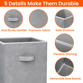 Criusia storage cubes grey reinforced-sides demonstrates sturdy structure for heavy loads.