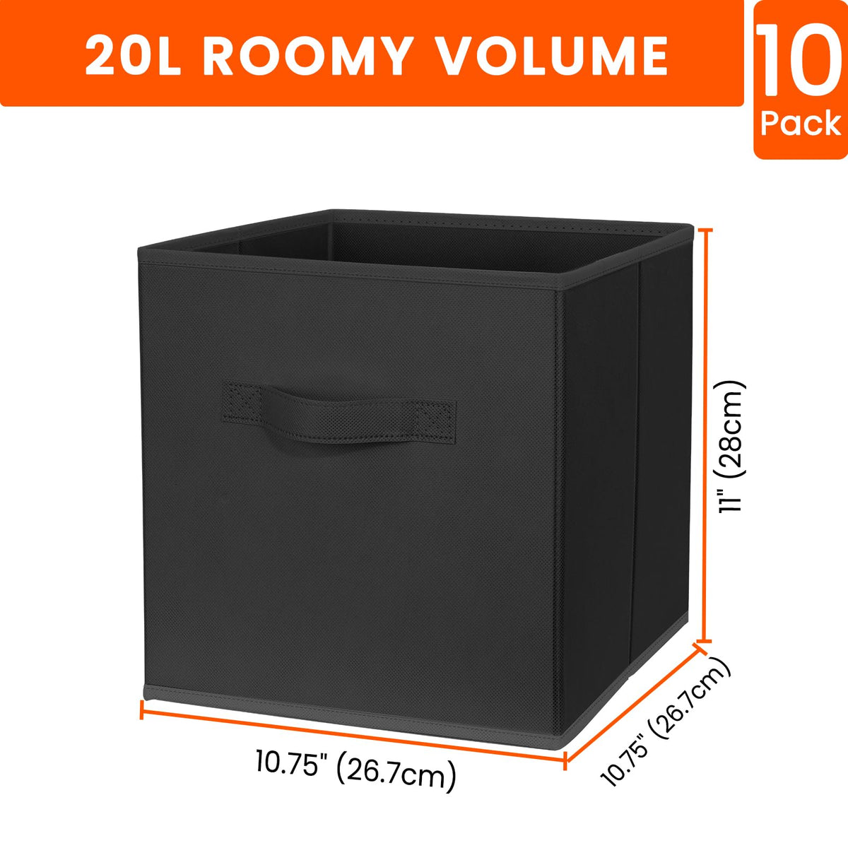 Criusia storage cubes with open-top bins for quick access and tidy shelves.