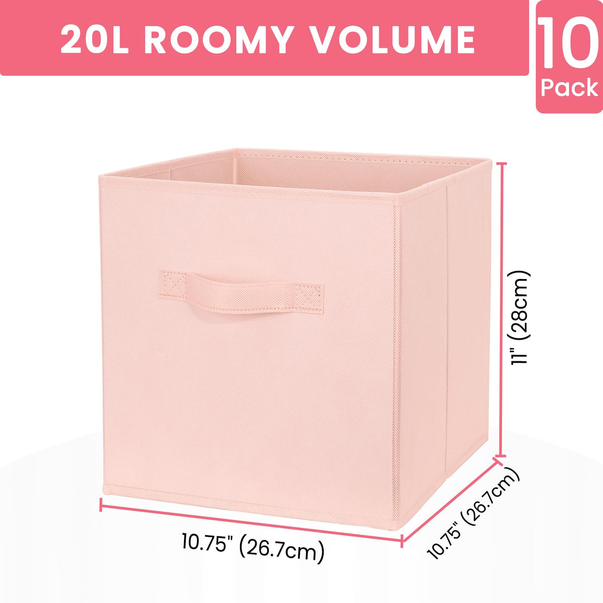 Criusia storage cubes open-top pink organize toys and books for quick access.