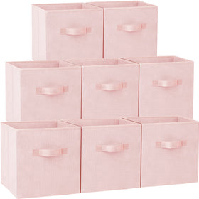 Criusia storage cubes pink side view showing sturdy build for heavy use