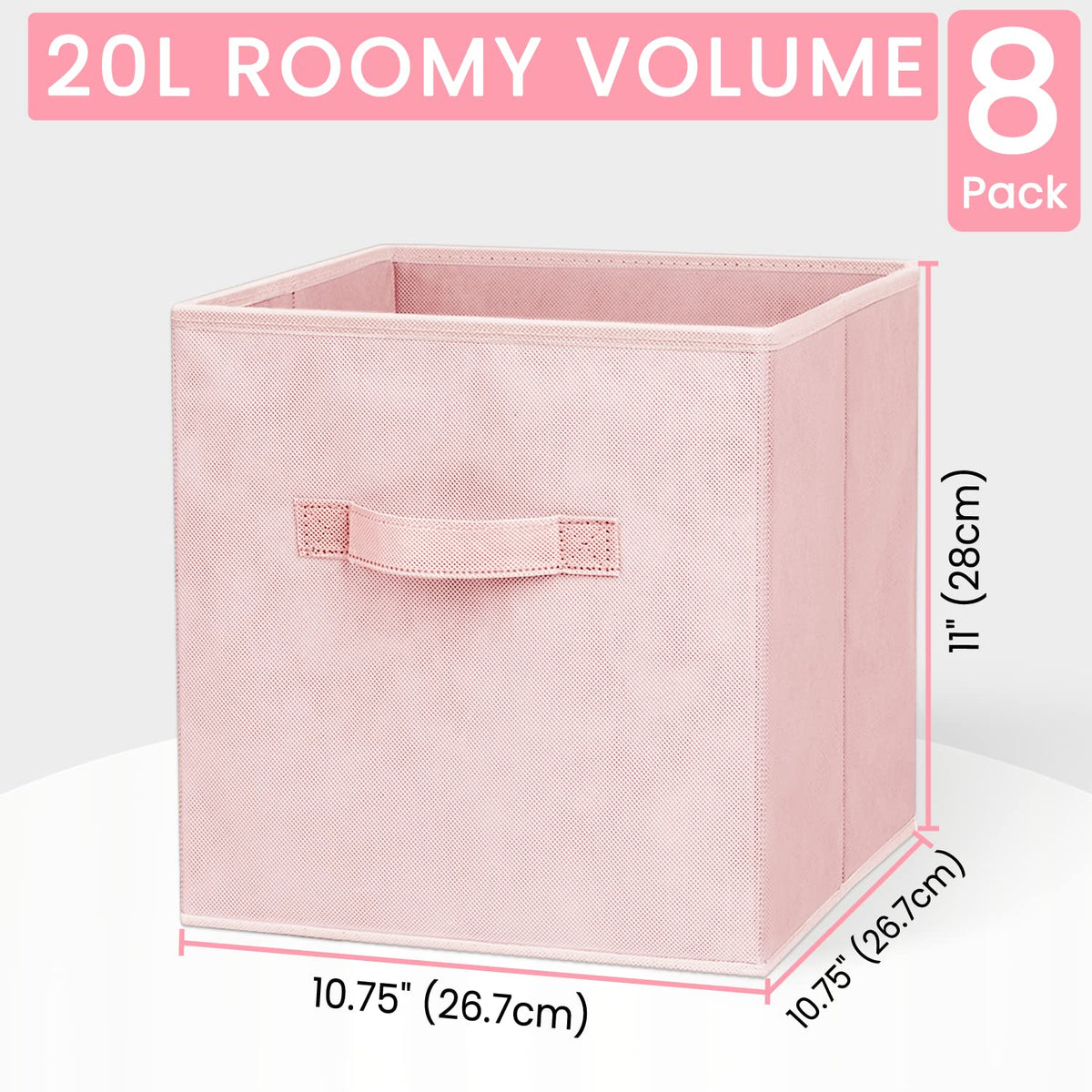 Criusia pink storage cubes top view highlighting collapsible design