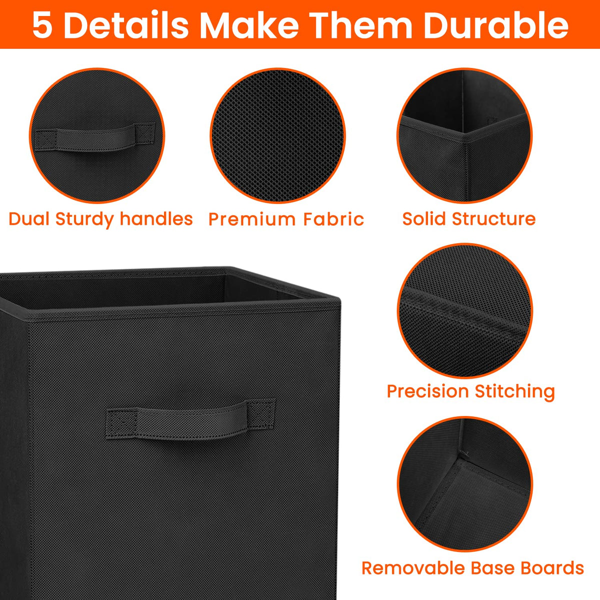 Criusia storage cubes reinforced cardboard structure provides sturdy support.