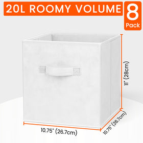 Criusia storage cubes with reinforced handles for easy room-to-room transport.