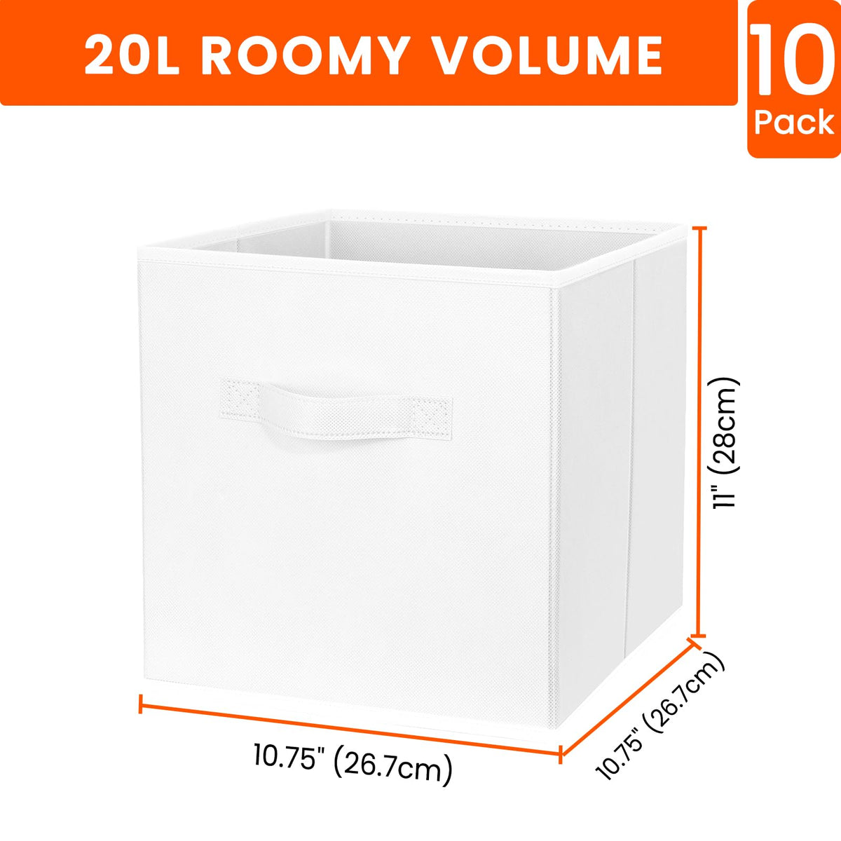 Criusia storage cubes with reinforced handles for easy carrying.