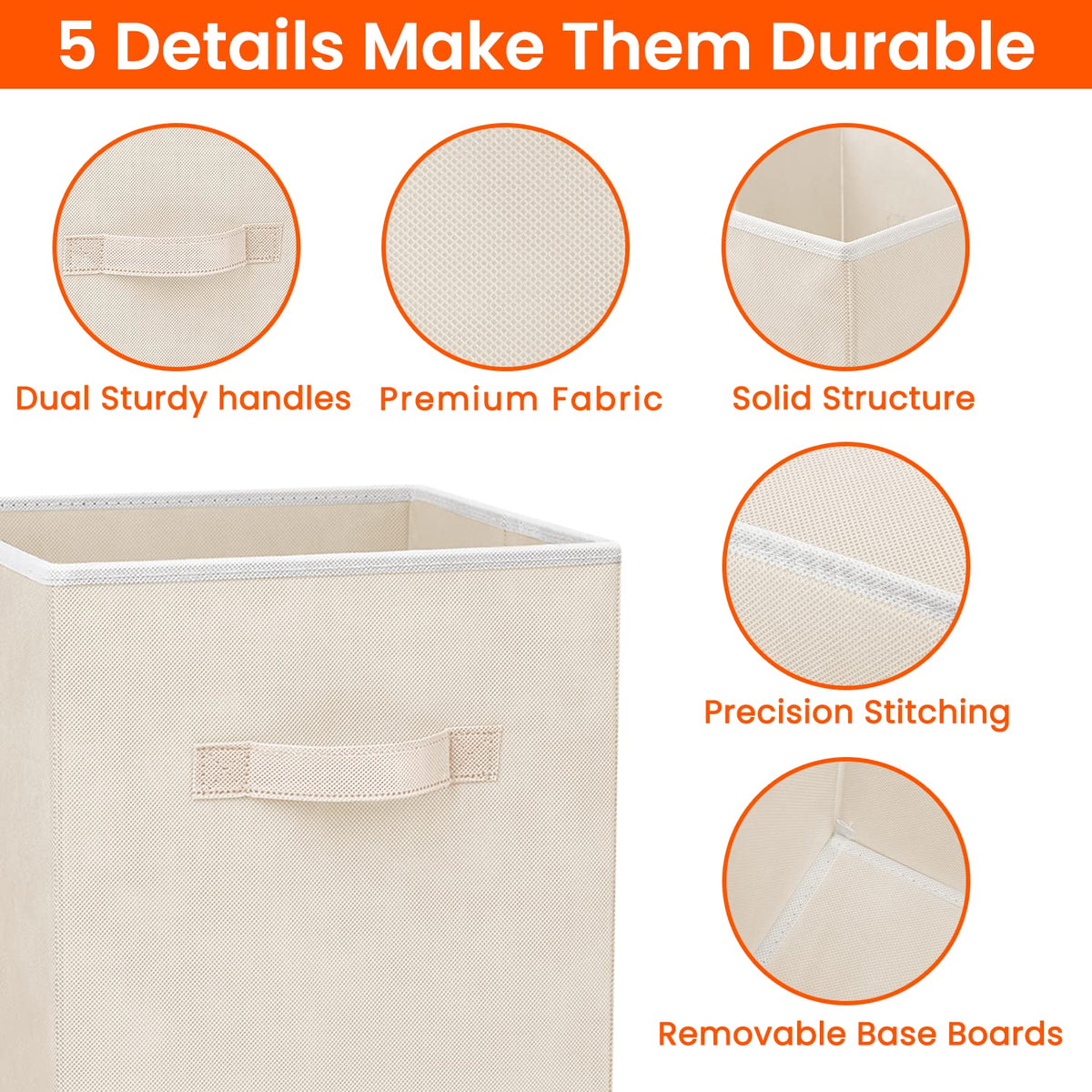 Criusia Storage Cubes with side handles for easy transport between rooms