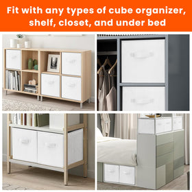 Criusia square bins store clothes, toys, linens, or books neatly.