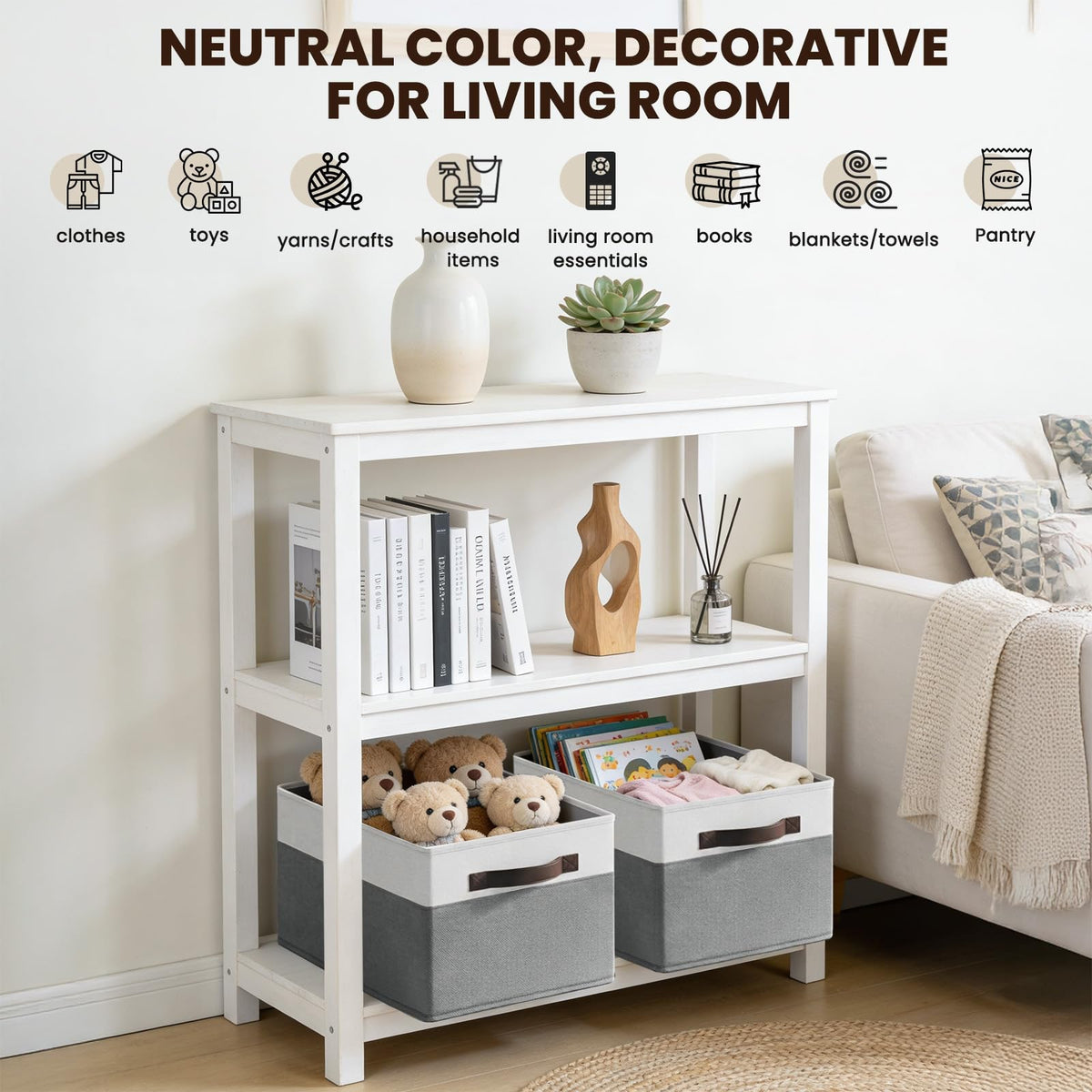 Criusia toy storage bin in a nursery for tidy playtime organization.