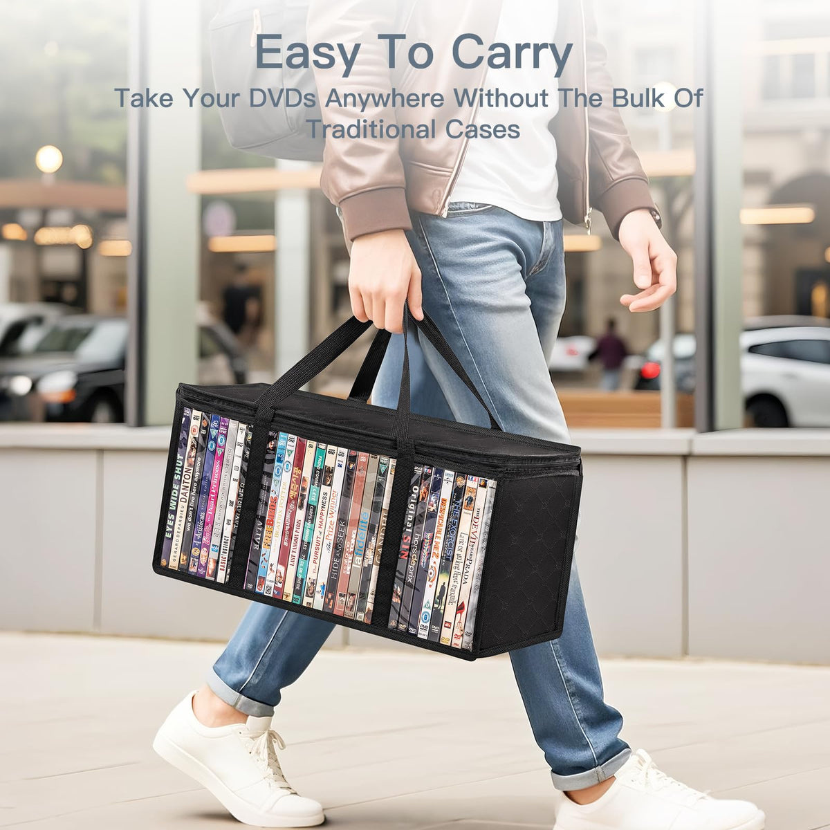 Criusia transparent stackable design lets you identify media without opening bags.