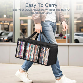 Criusia transparent stackable design lets you identify media without opening bags.