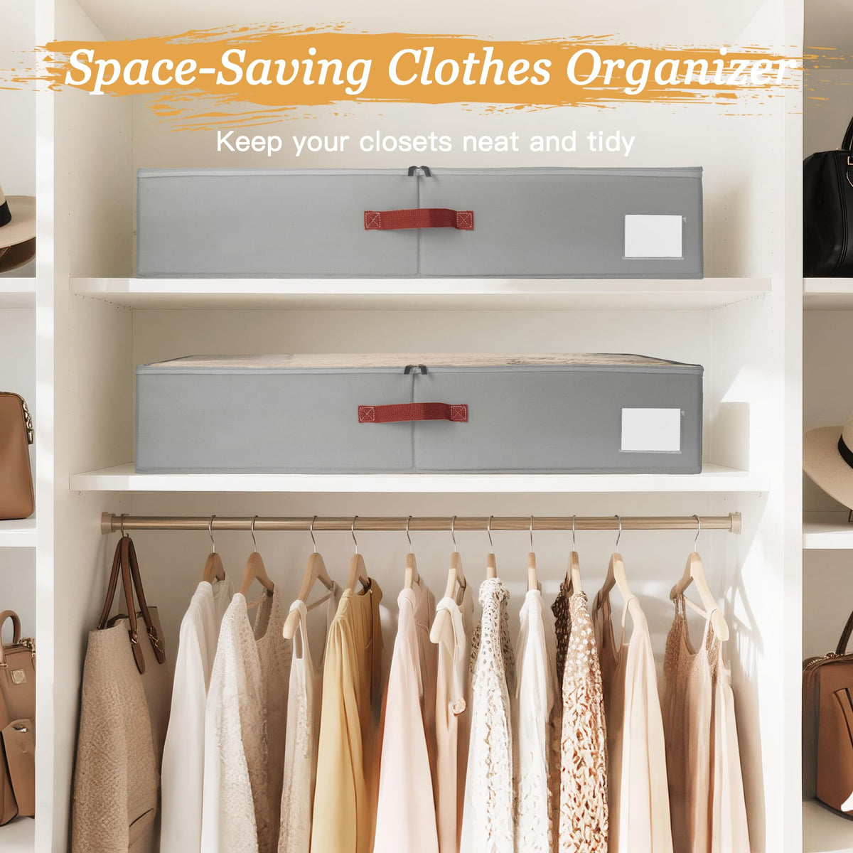 Criusia under-bed bins include waterproof lids to protect contents from moisture.