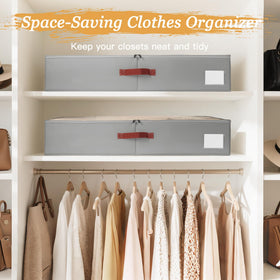 Criusia under-bed bins include waterproof lids to protect contents from moisture.