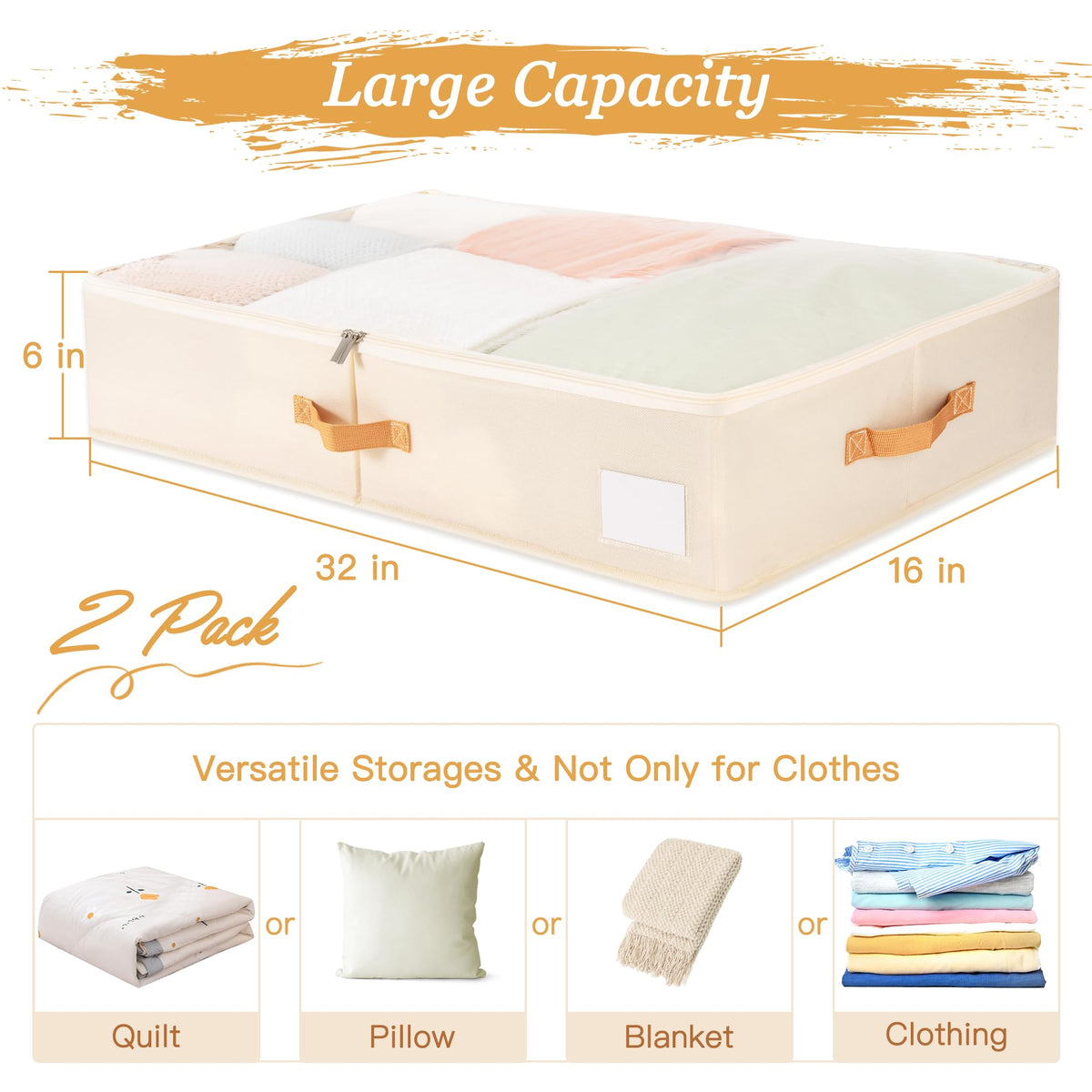 Criusia under-bed bin with transparent lid for easy content spotting.