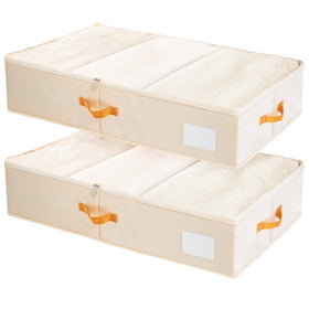 Criusia under-bed storage bins with clear lids for quick visibility.