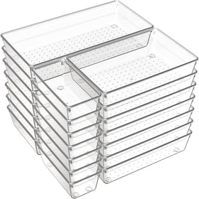 Criusia XL 12x6x2 drawer organizer keeps utensils tidy and visible.