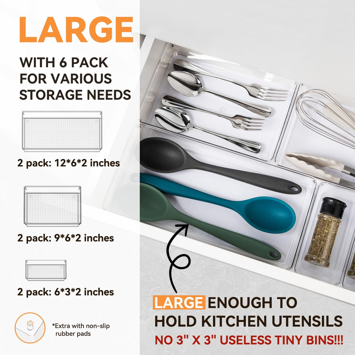 Criusia XL drawer organizer stackable design saves space and adds storage.