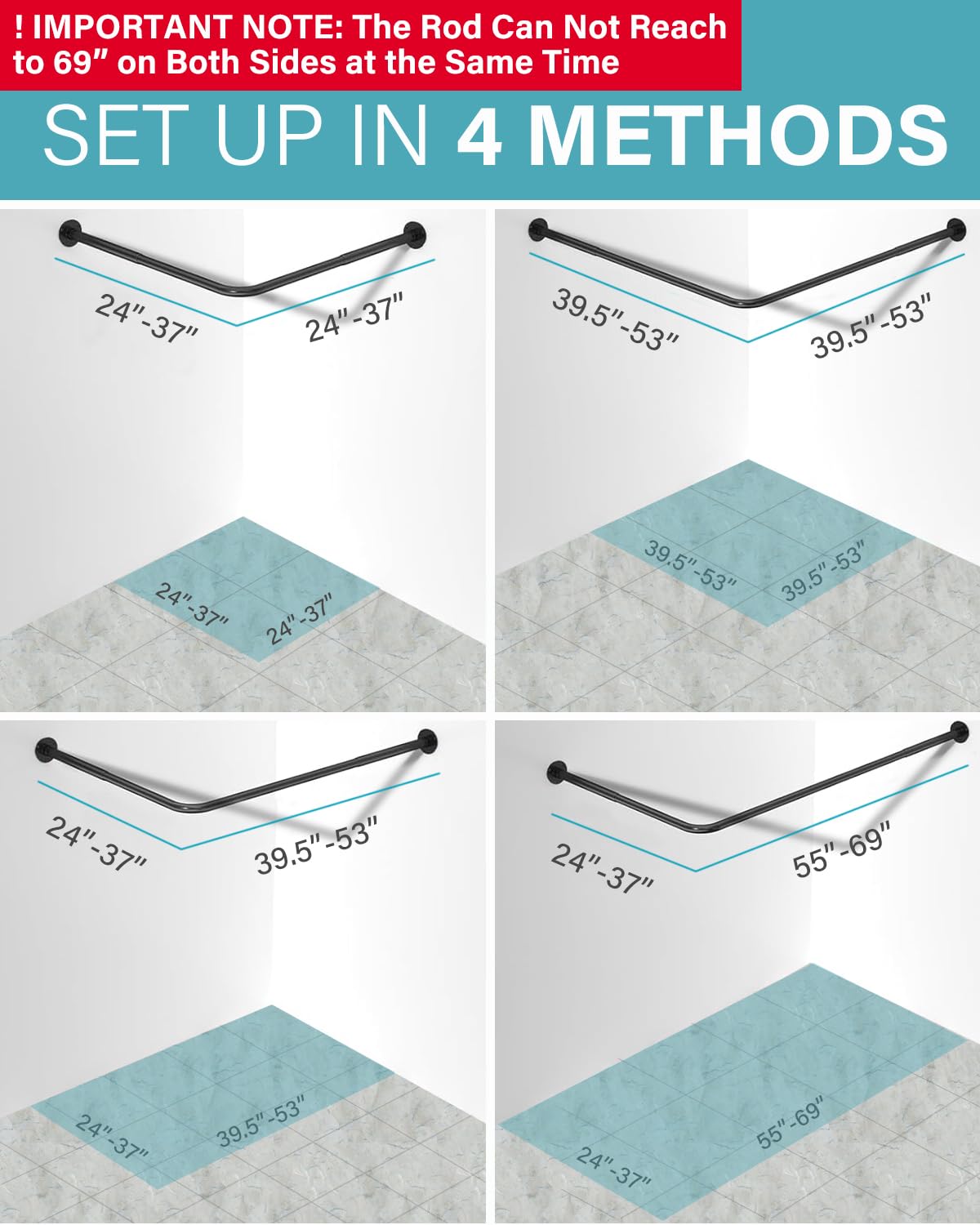 Crkmire corner rod adjustable methods display versatile fit for various corners