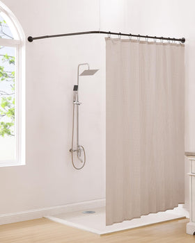 Crkmire corner rod matte black finish adds modern bathroom style