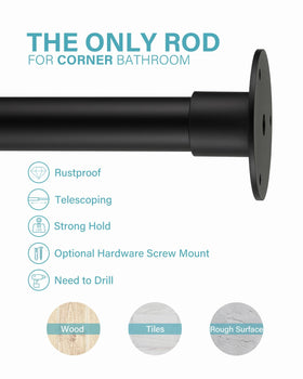 Crkmire curtain rod wall base set provides stable mounting for reliable corner installation