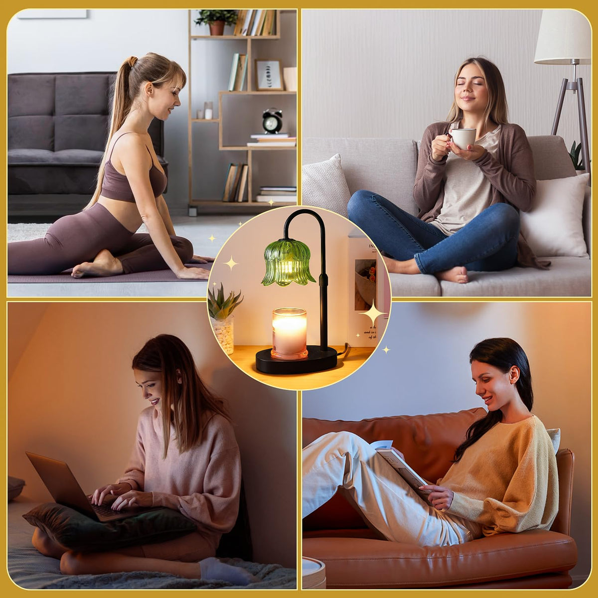 CRMILL candle warmer lamp, ideal bedroom decor and ambience