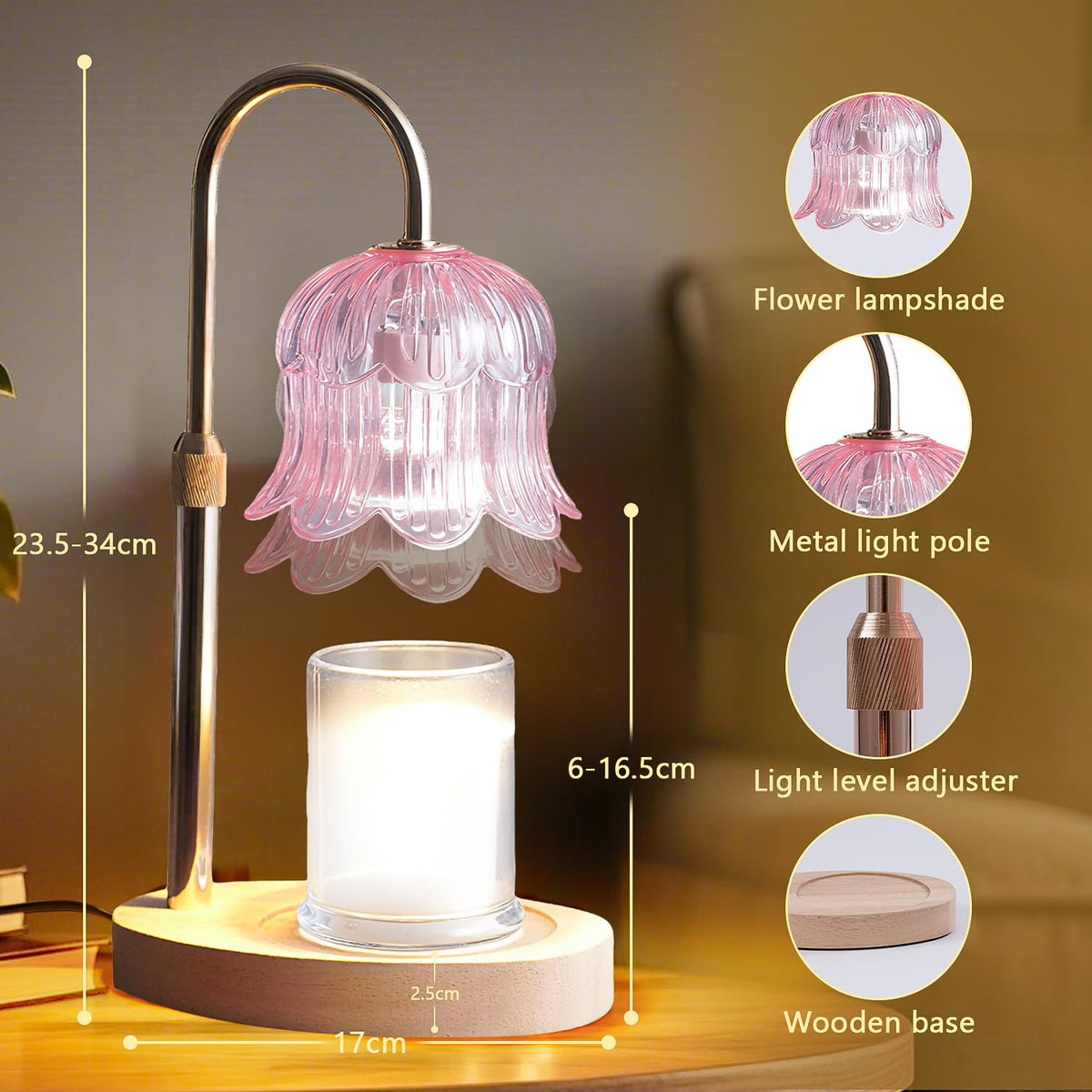 CRMILL candle warmer lamp bronze detail adds modern decor touch