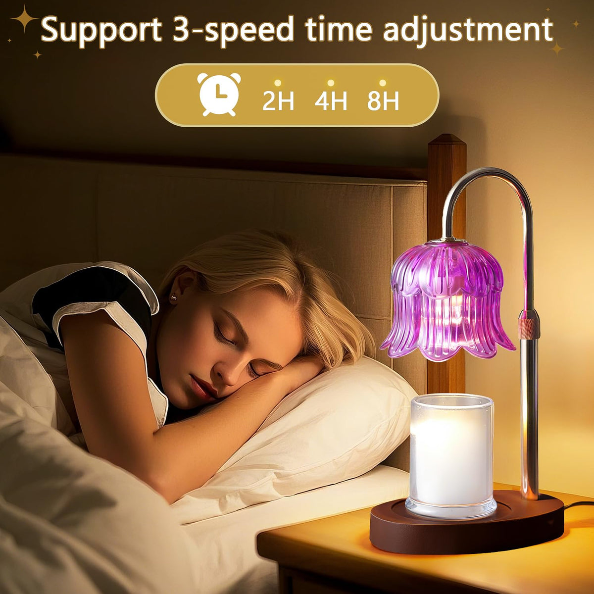 CRMILL candle warmer lamp compact bedside setup fits small spaces neatly.