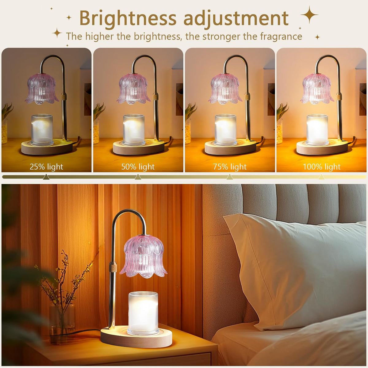 CRMILL candle warmer lamp dimmable feature for mood lighting
