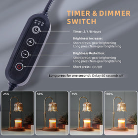 CRMILL candle warmer lamp with dimmable height allows customizable mood lighting.