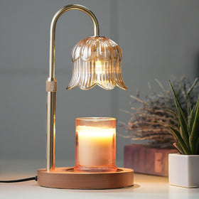 CRMILL candle warmer lamp with flower shape provides flameless ambiance for cozy evenings.