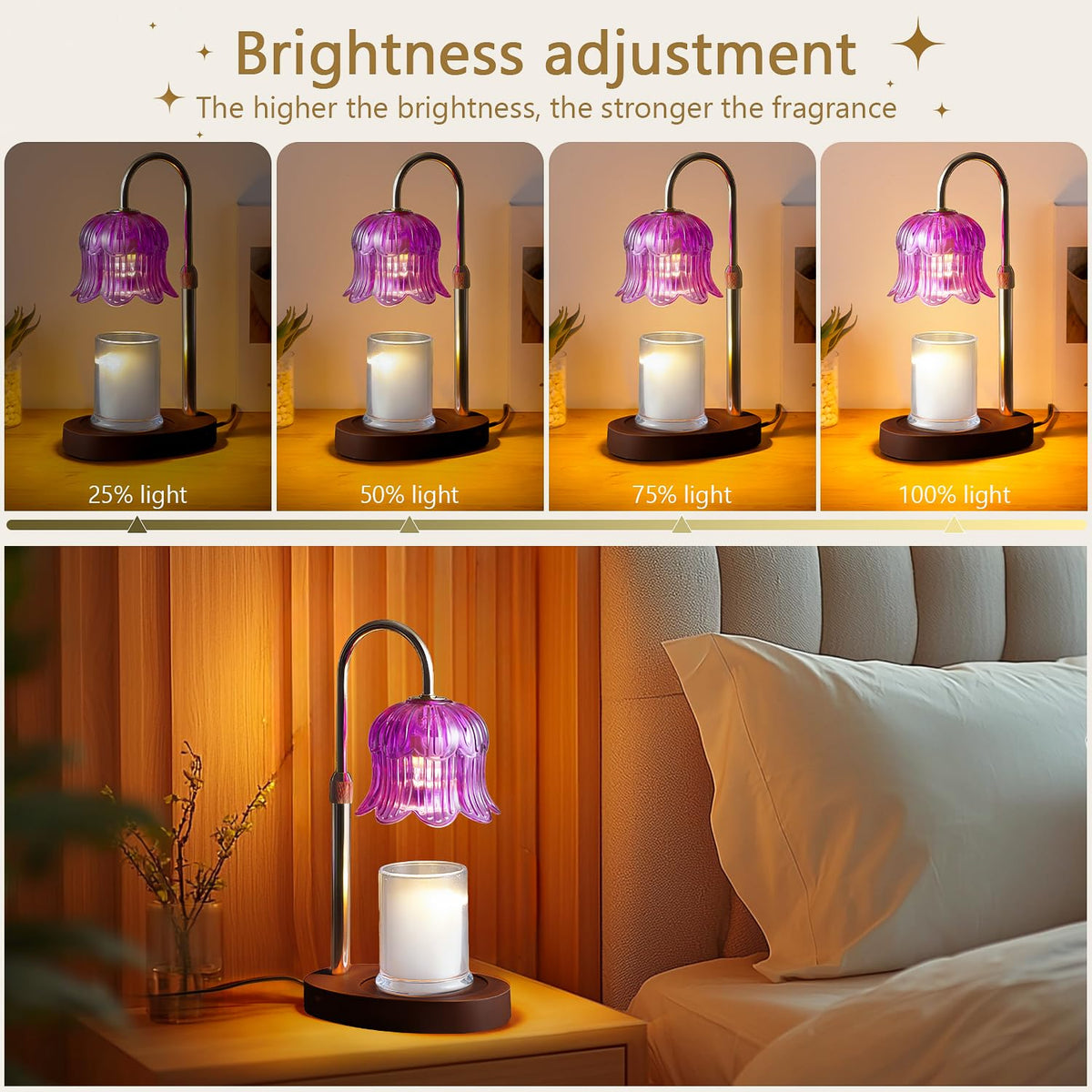 CRMILL candle warmer lamp timer function enables timed ambience without supervision.