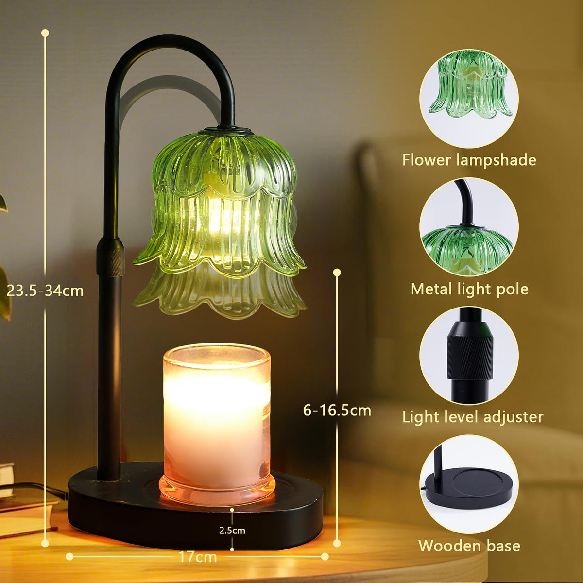 CRMILL candle warmer lamp, scent diffusion enhances room fragrance