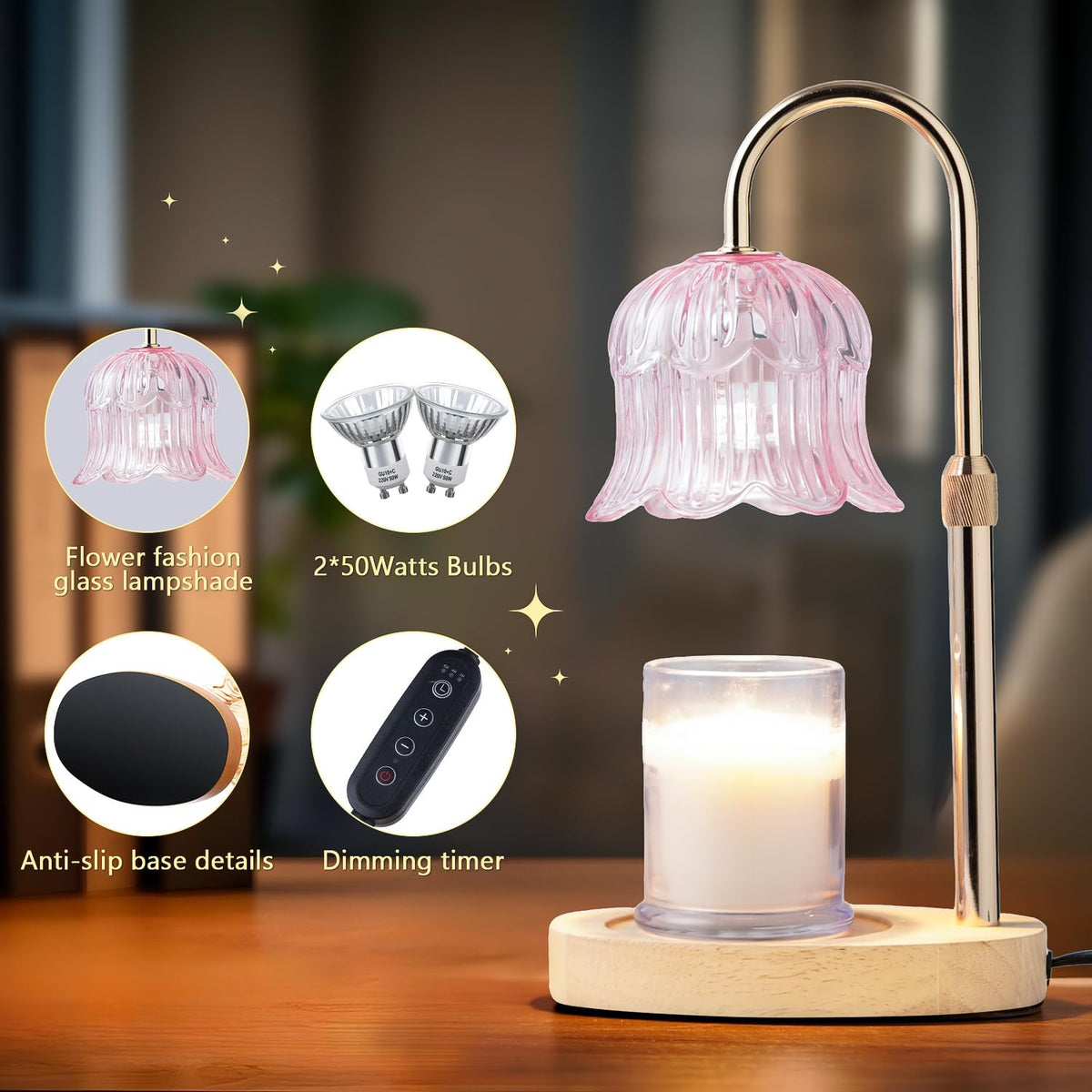 CRMILL candle warmer lamp timer control for customizable ambiance