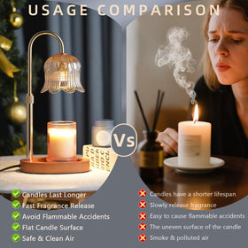 CRMILL electric wax melter compact design fits bedside tables and desks neatly.